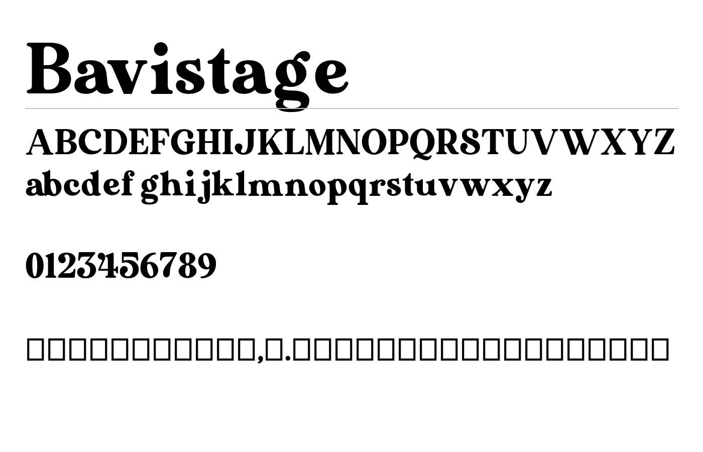 Bavistage Font preview