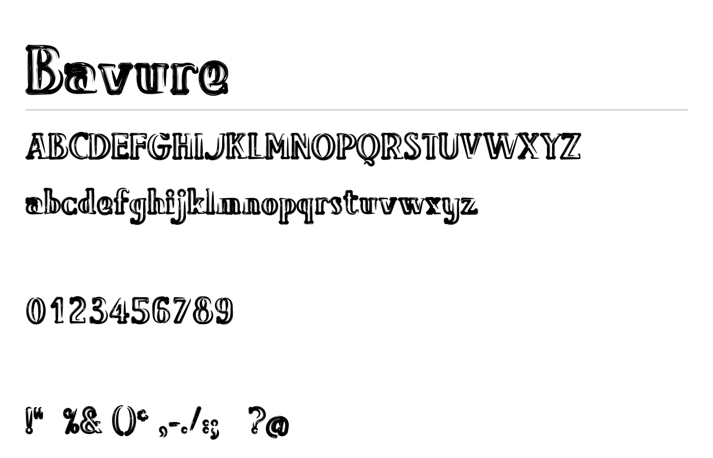 Bavure Font preview