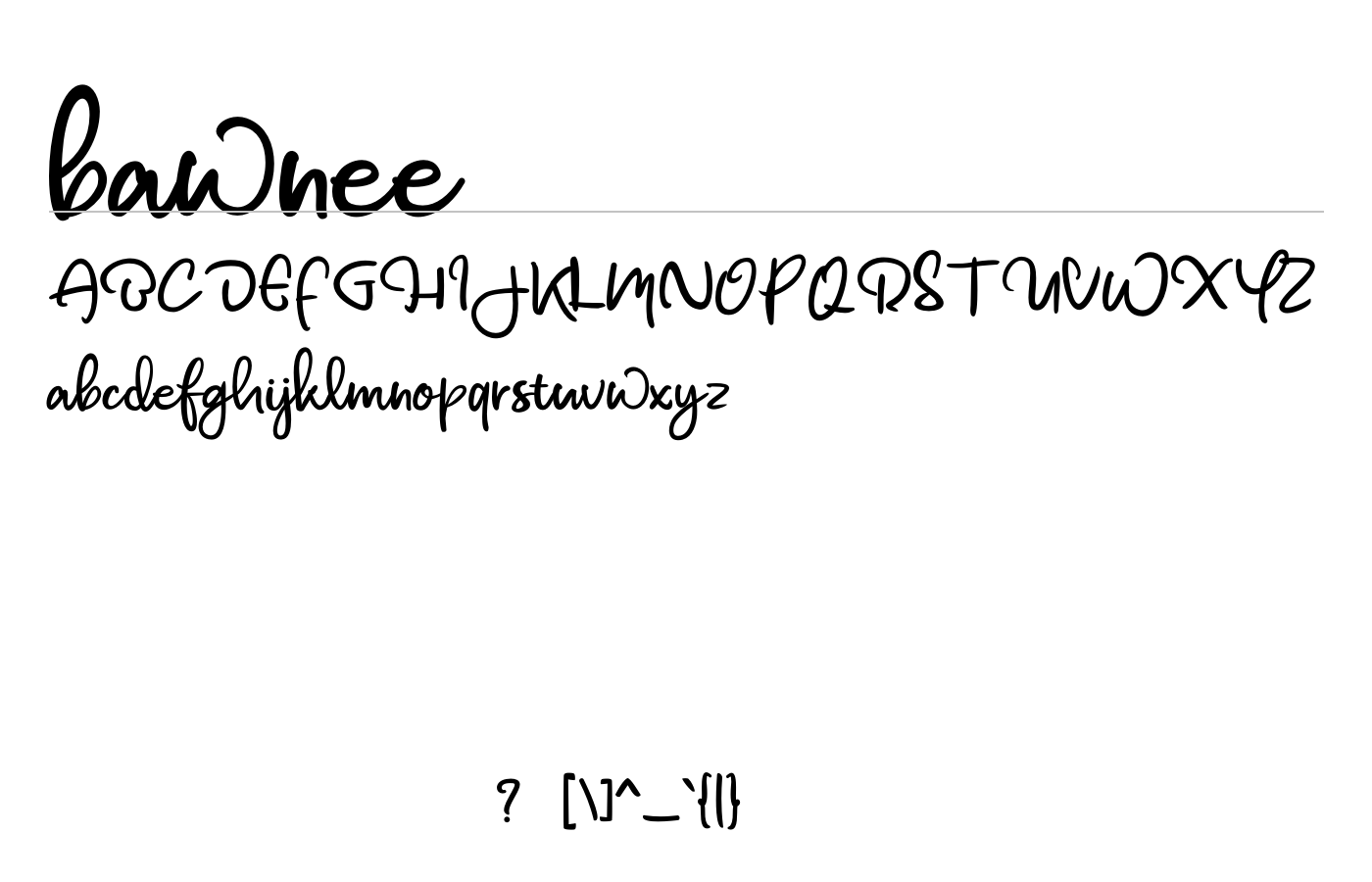 bawnee Font preview
