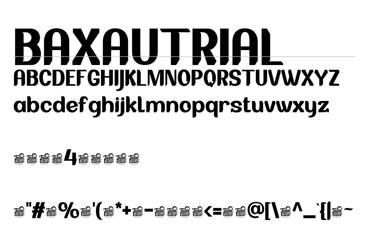 BAXAUTRIAL Font preview