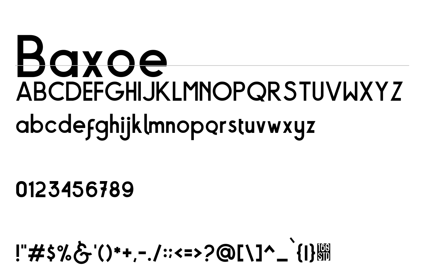 Baxoe Font preview