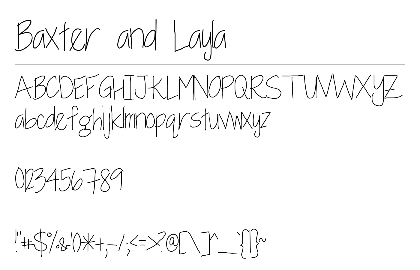 Baxter and Layla Font preview
