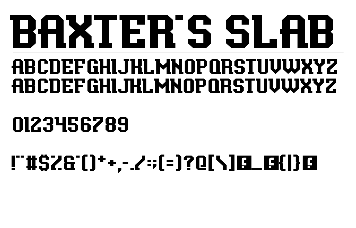 Baxter's Slab Font preview
