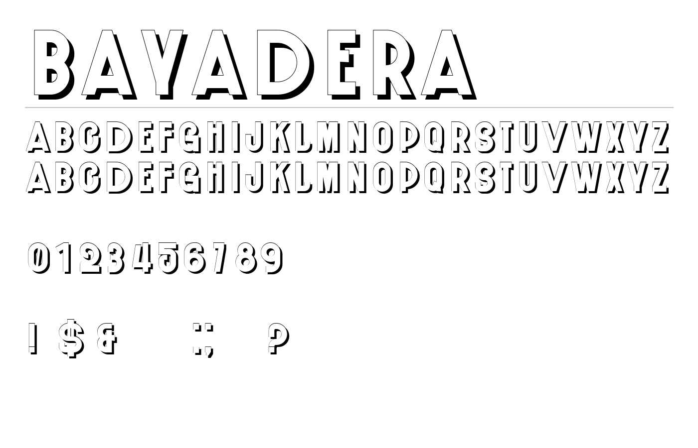 Bayadera Font preview