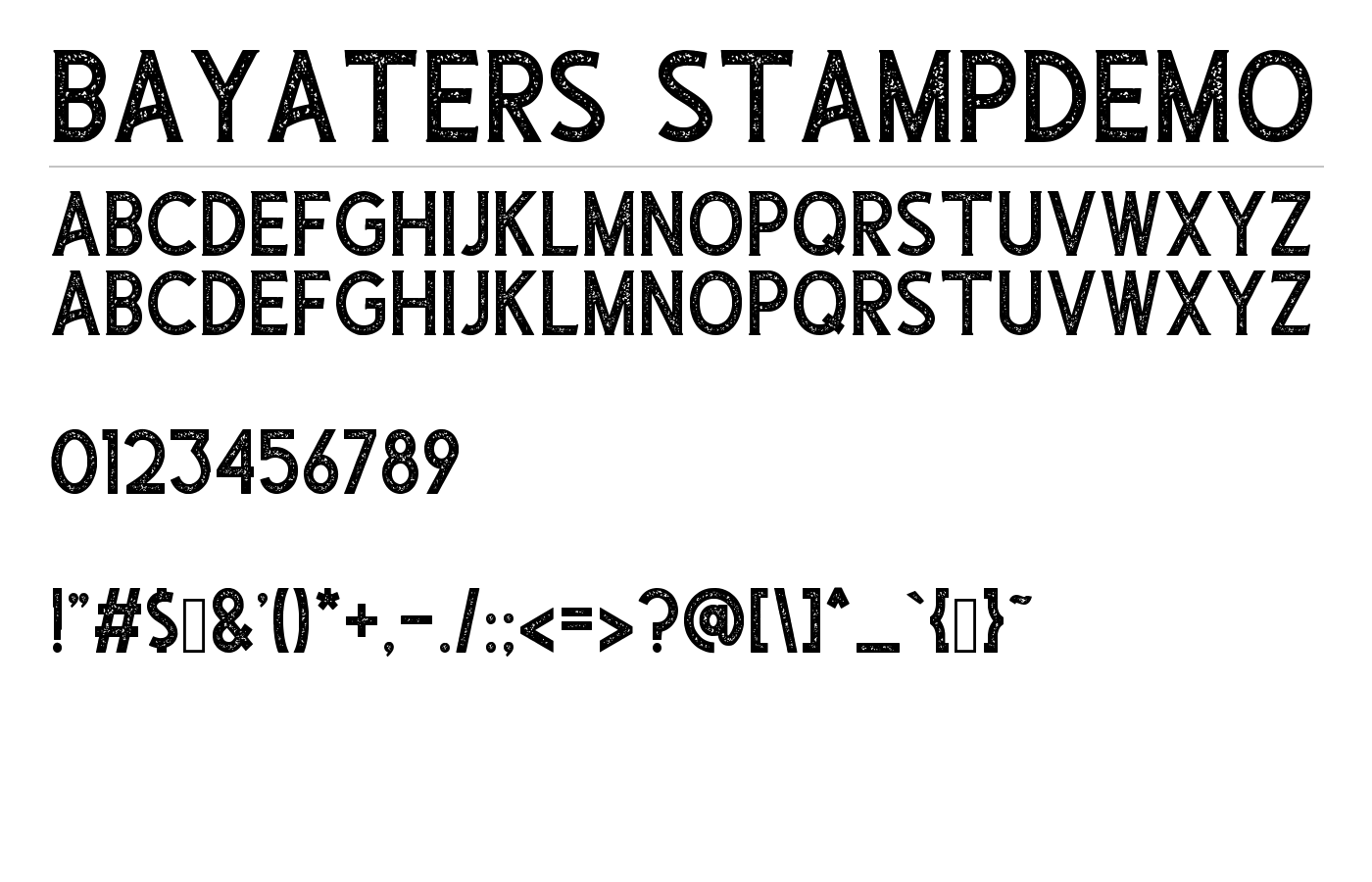 Bayaters StampDemo Font preview