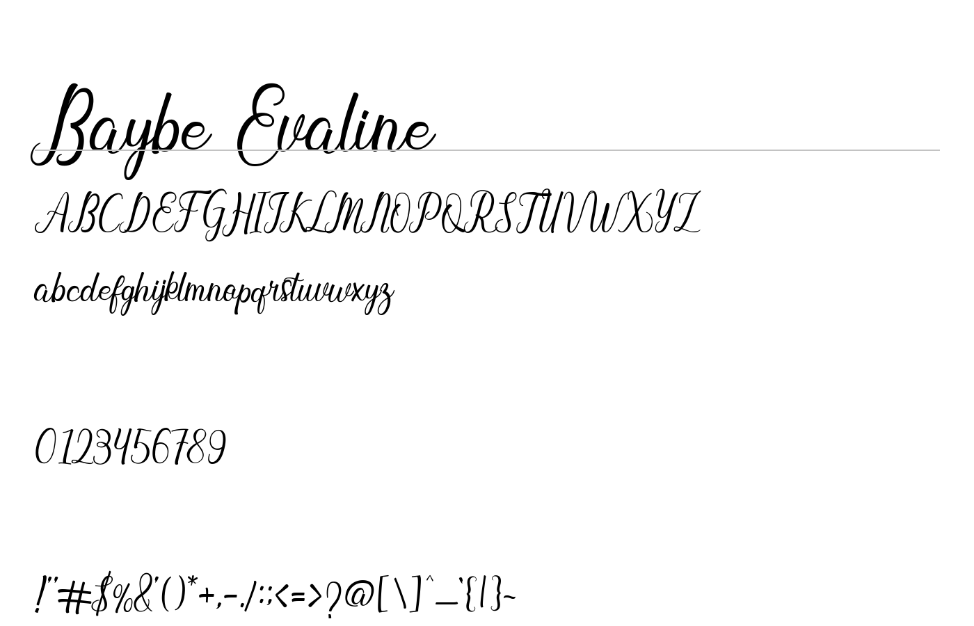 Baybe Evaline Font preview