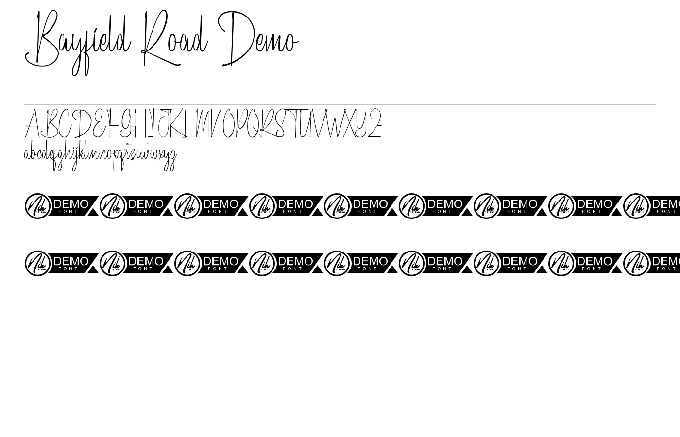 Bayfield Road Demo Font preview