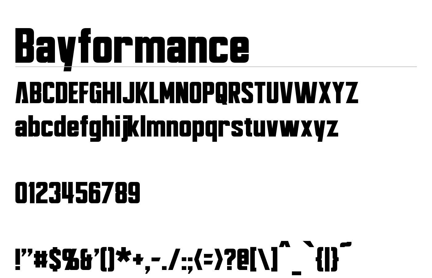Bayformance Font preview