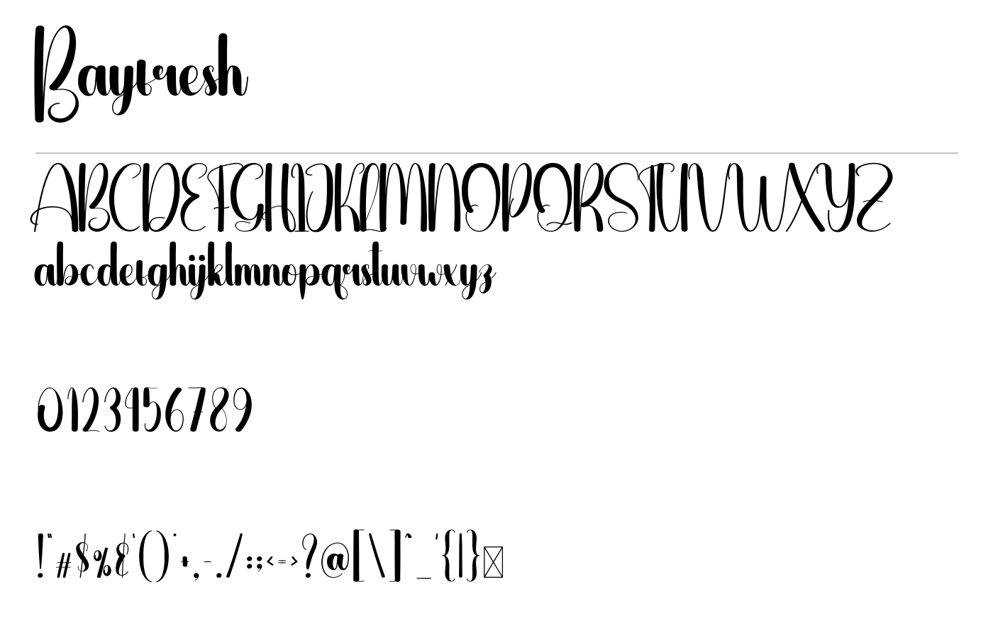 Bayfresh Font preview