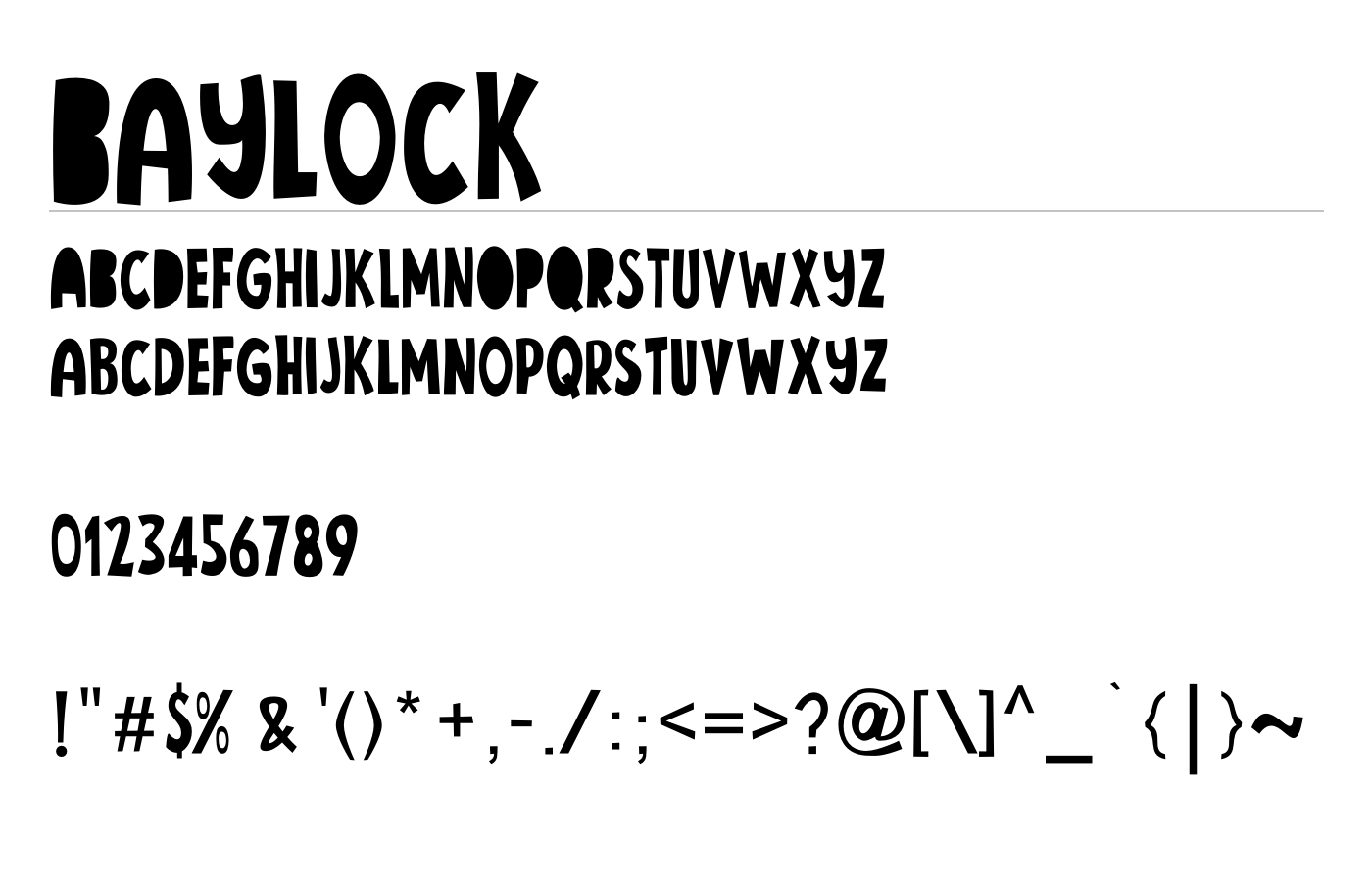 Baylock Font preview