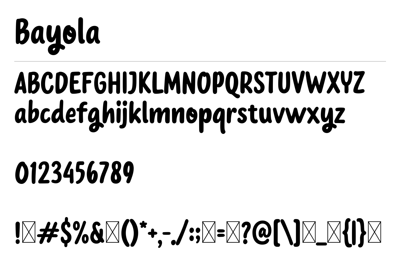 Bayola Font preview