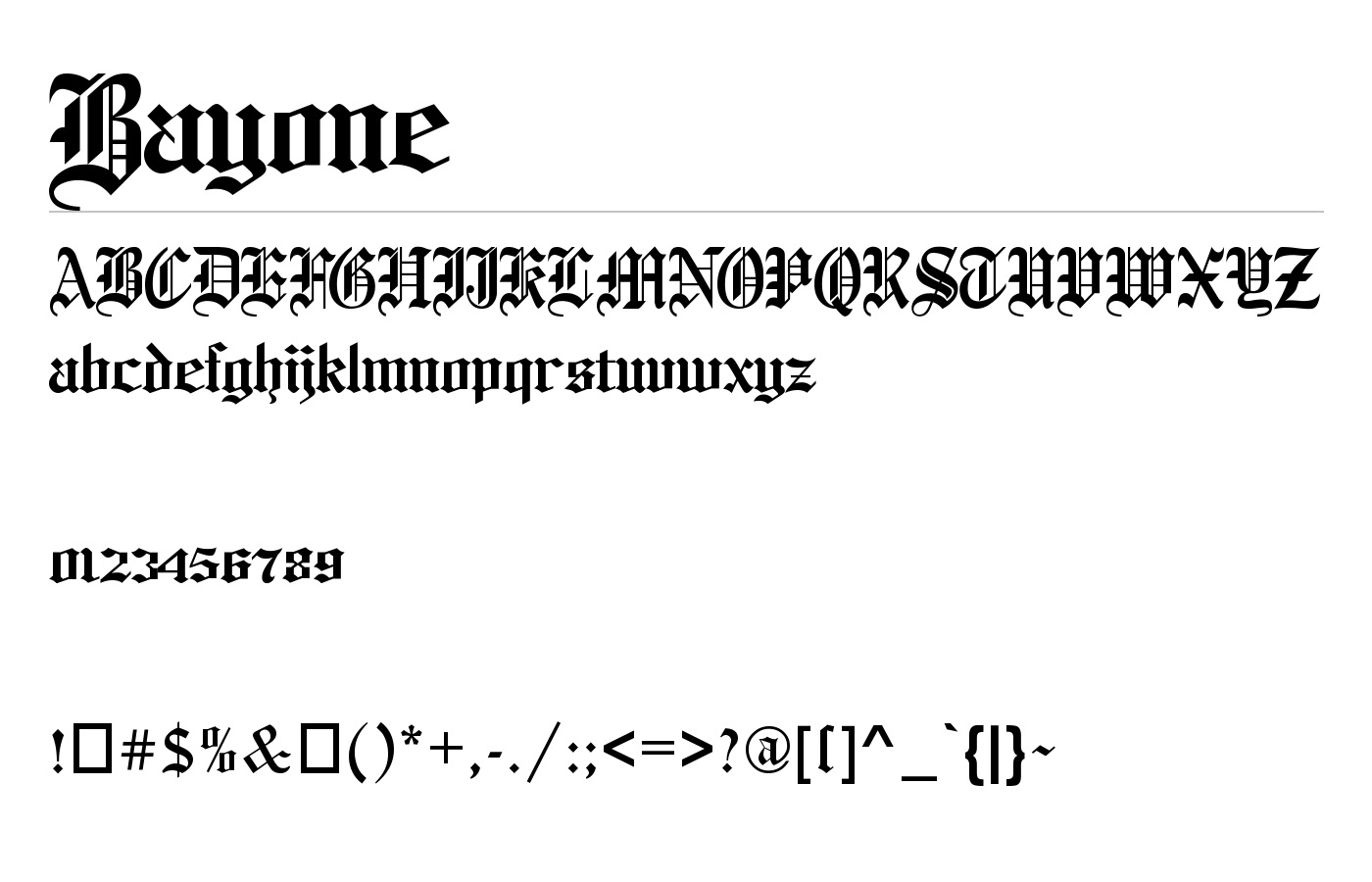 Bayone Font preview