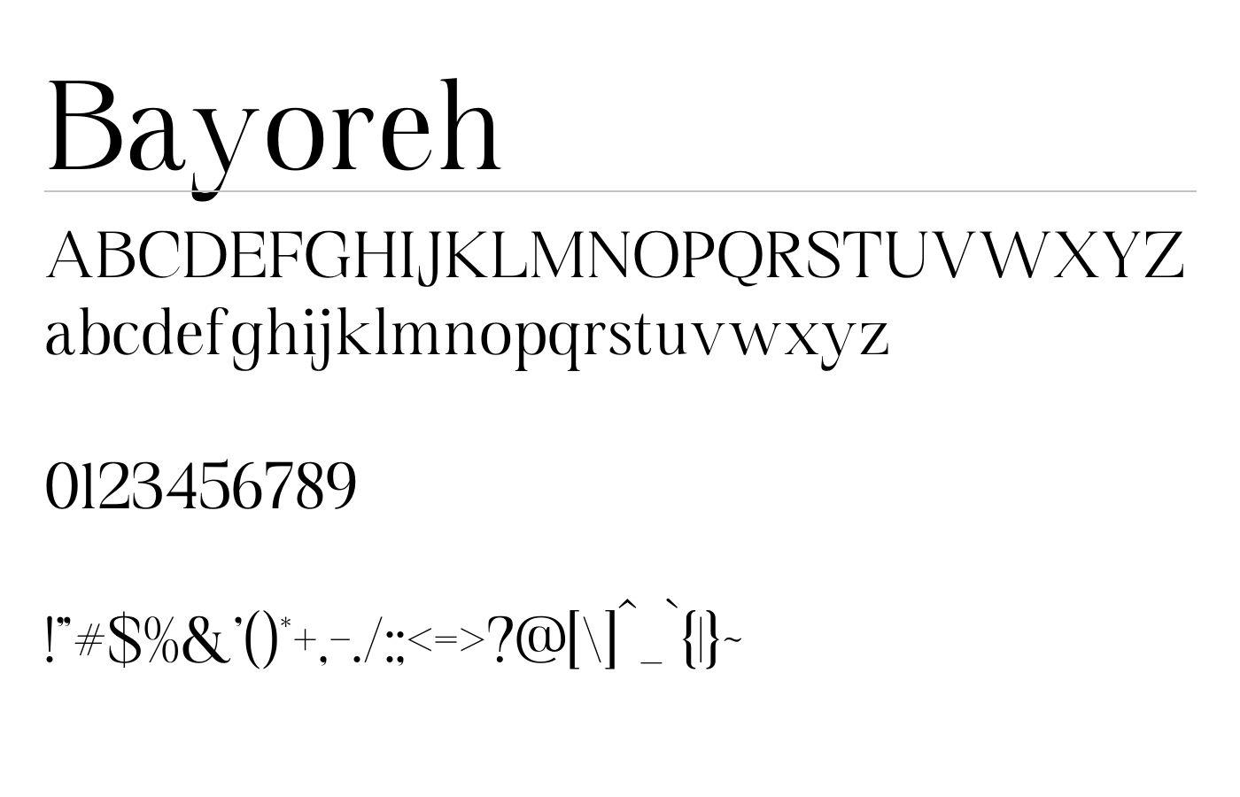 Bayoreh Font preview