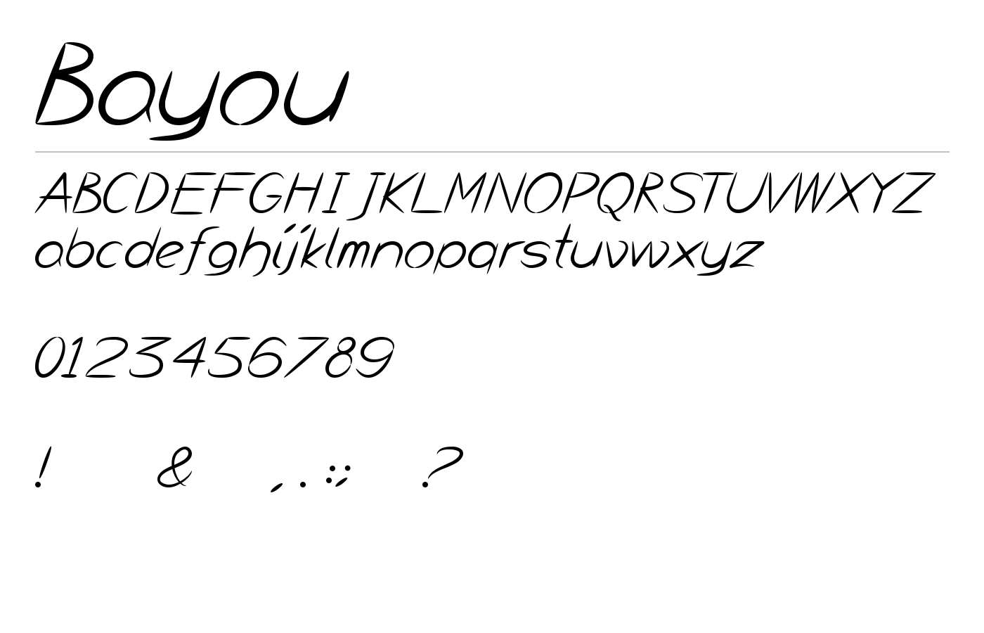 Bayou Font preview