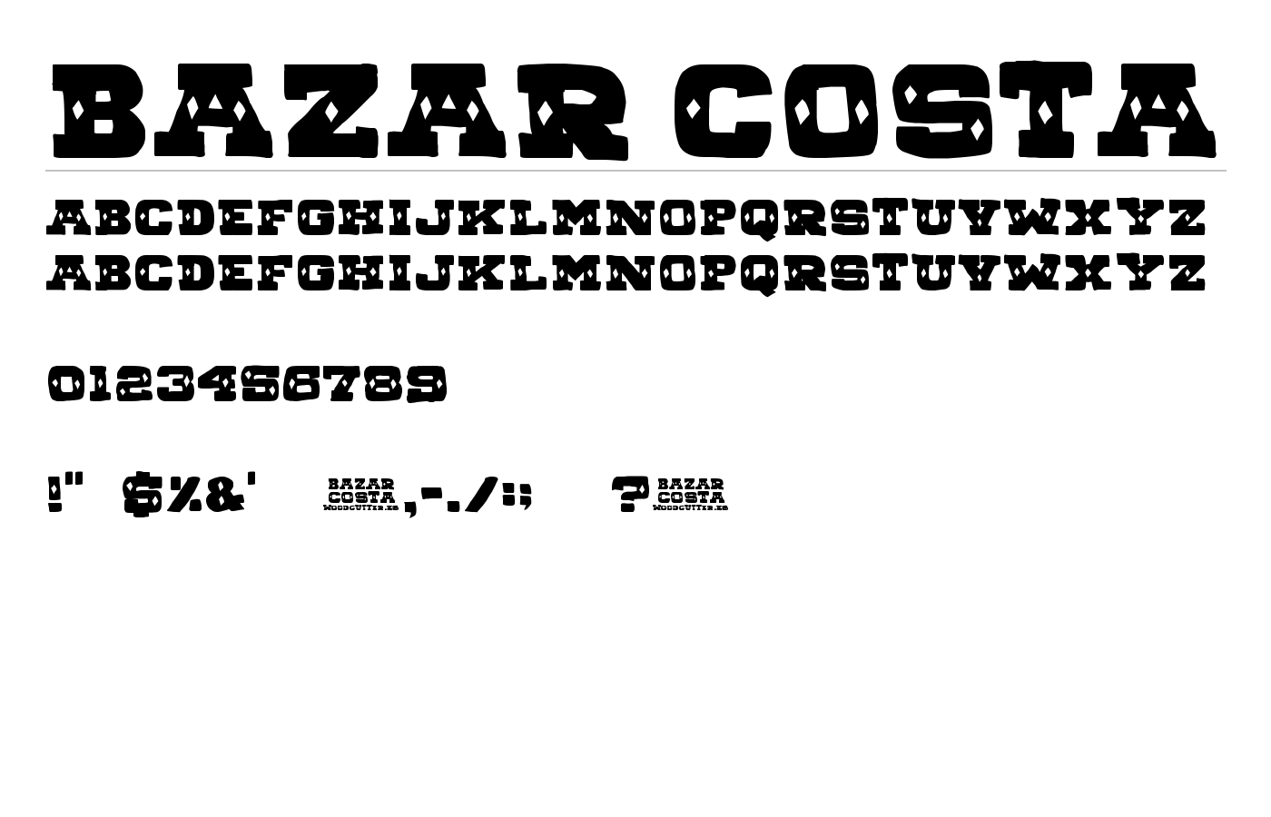 BAZAR COSTA Font preview
