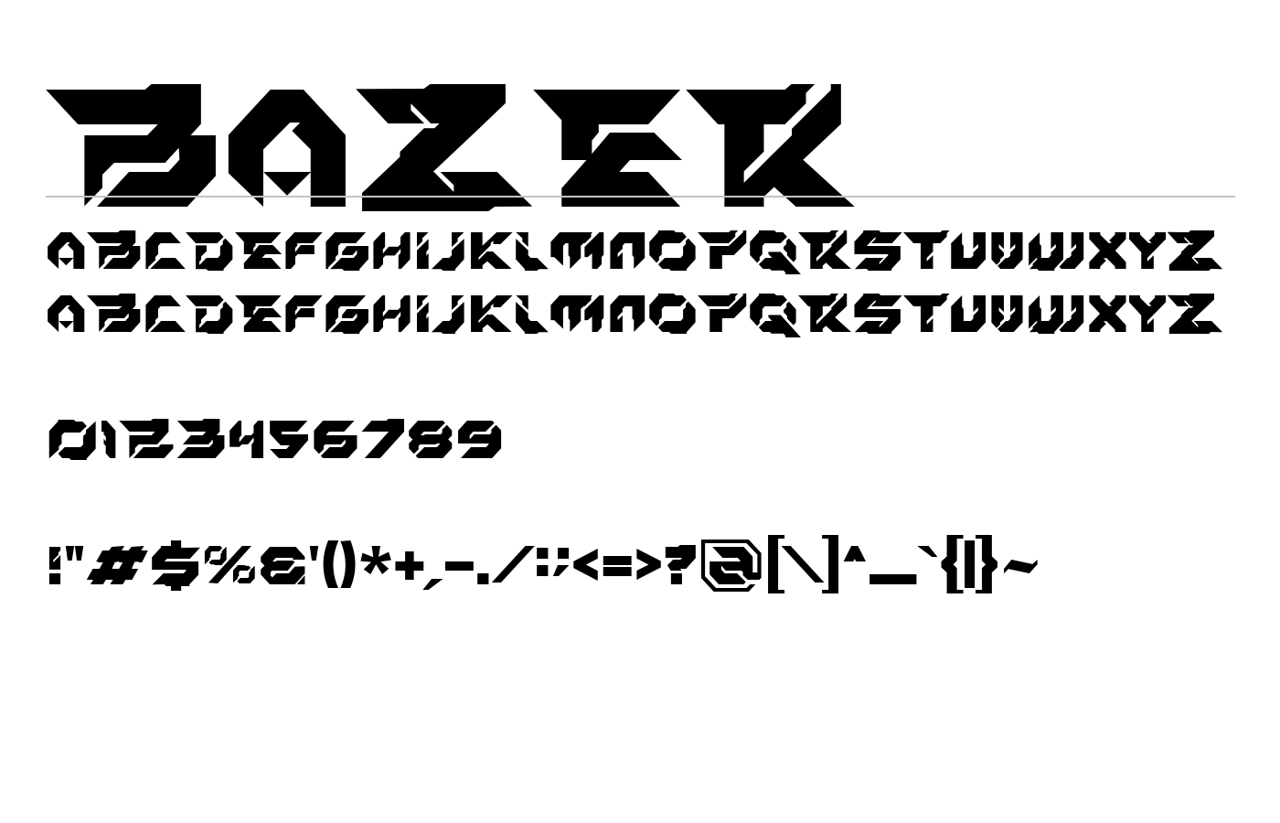 Bazer Font preview