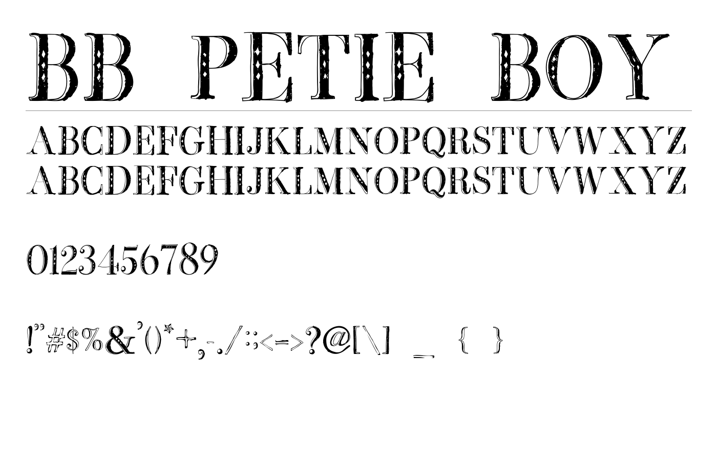 BB Petie Boy Font preview