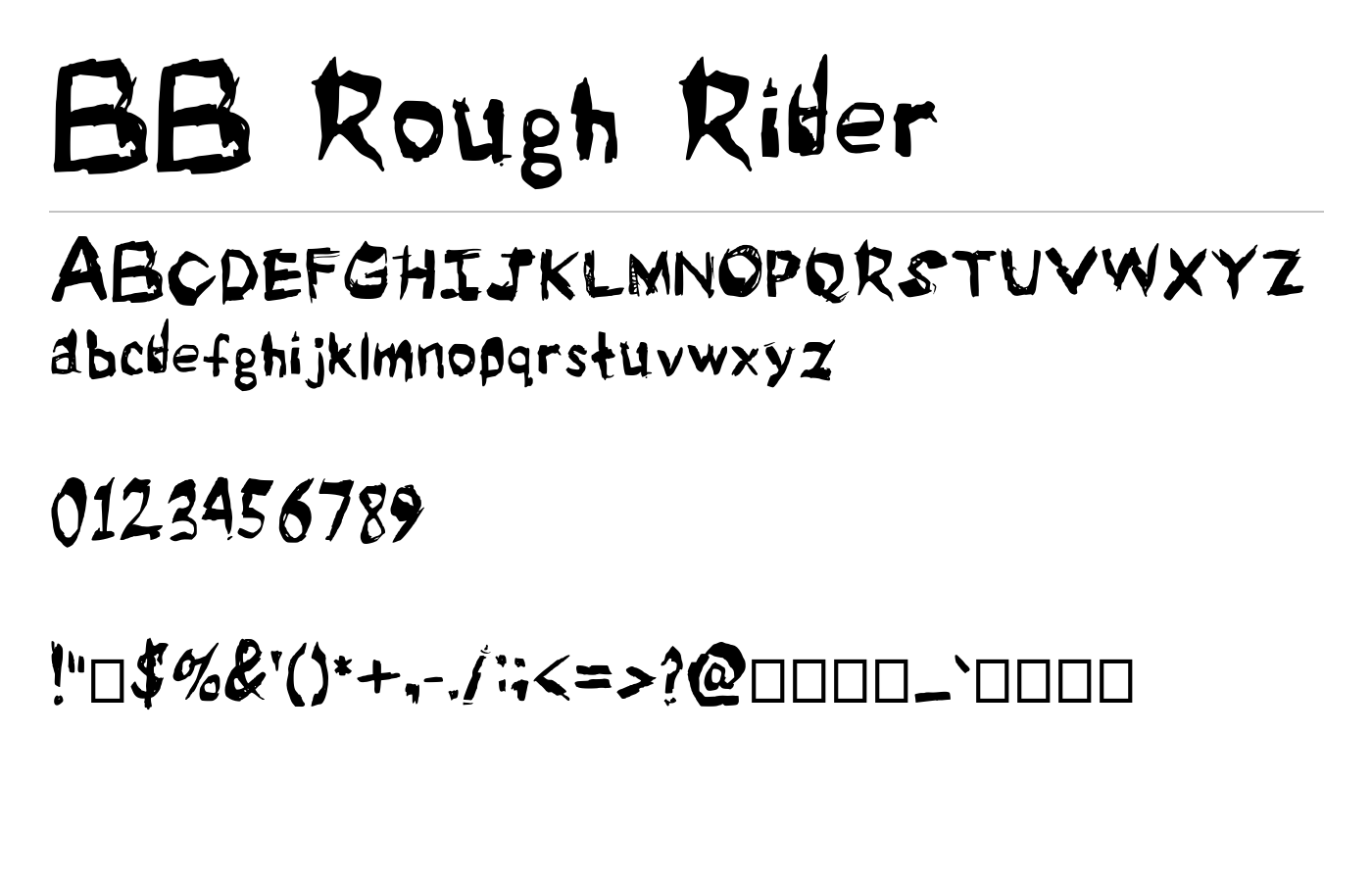 BB Rough Rider Font preview
