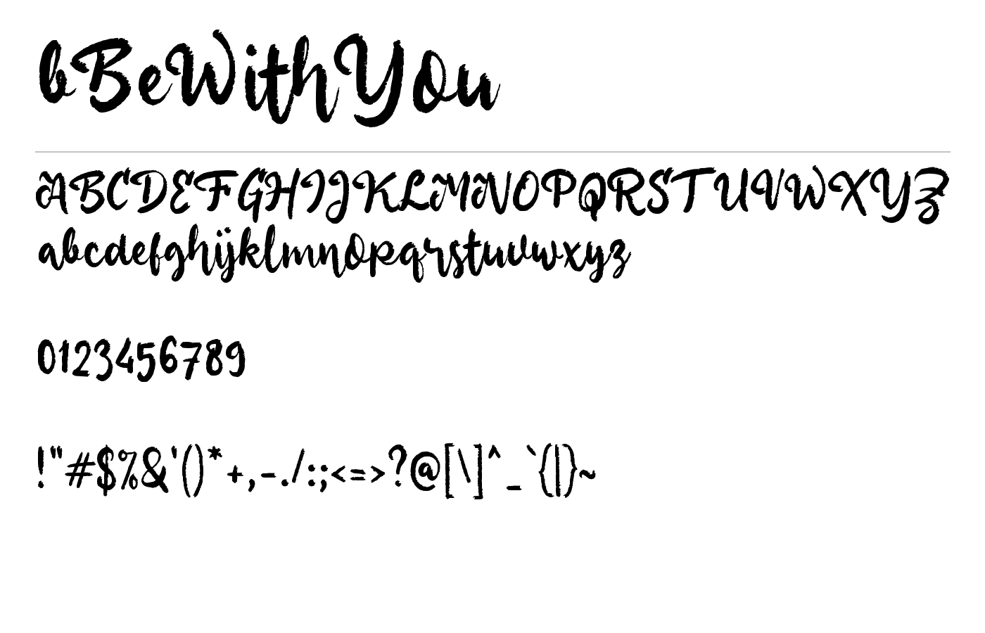 bBeWithYou Font preview