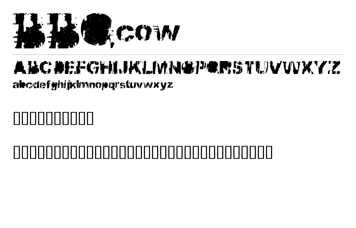 BBQcow Font preview