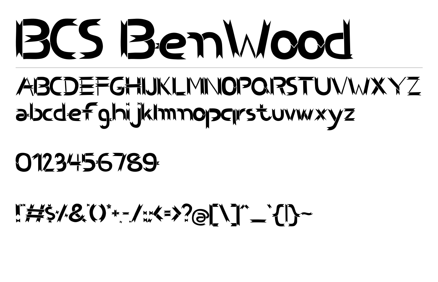 BCS BenWood Font preview