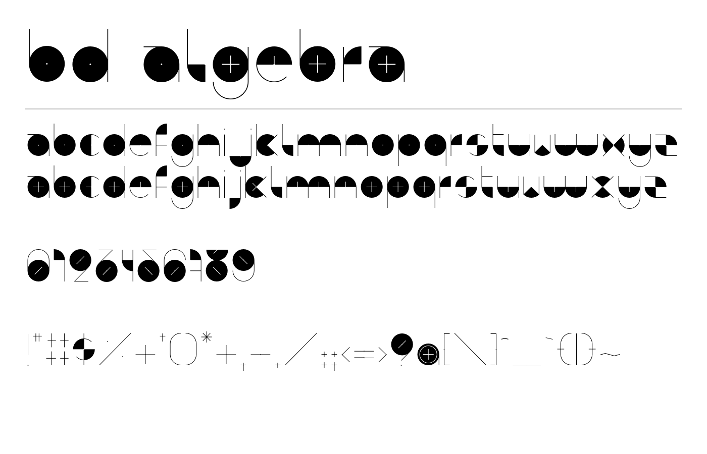 BD Algebra Font preview