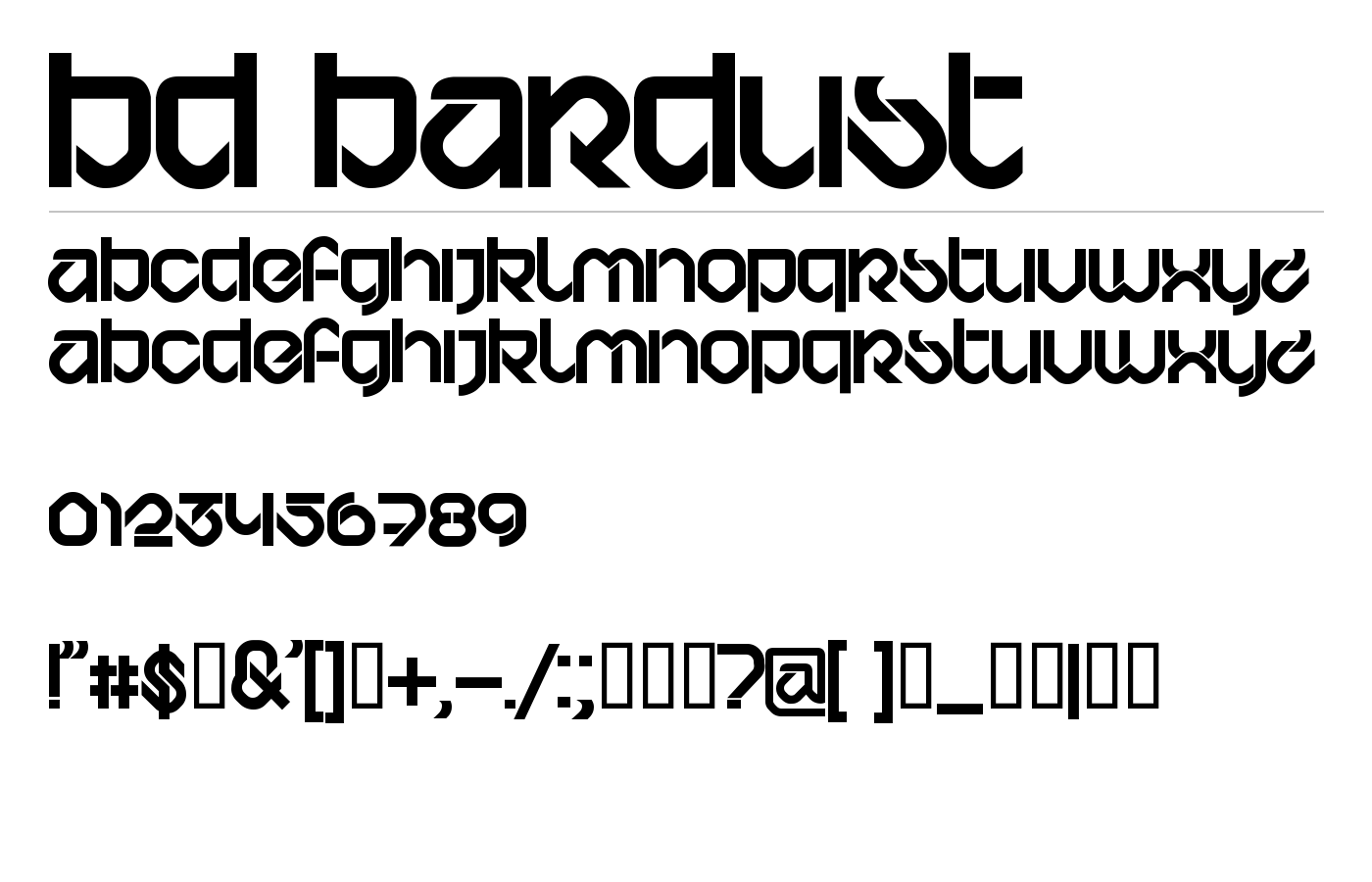 BD Bardust Font preview