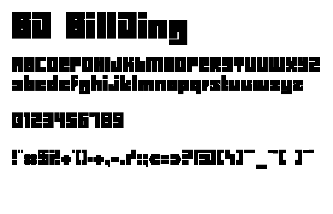 BD BillDing Font preview