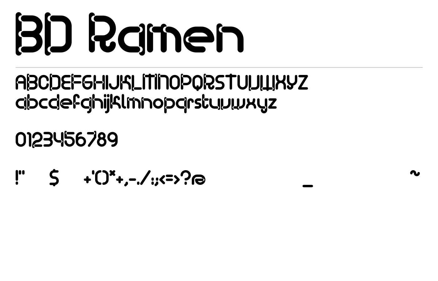 BD Ramen Font preview