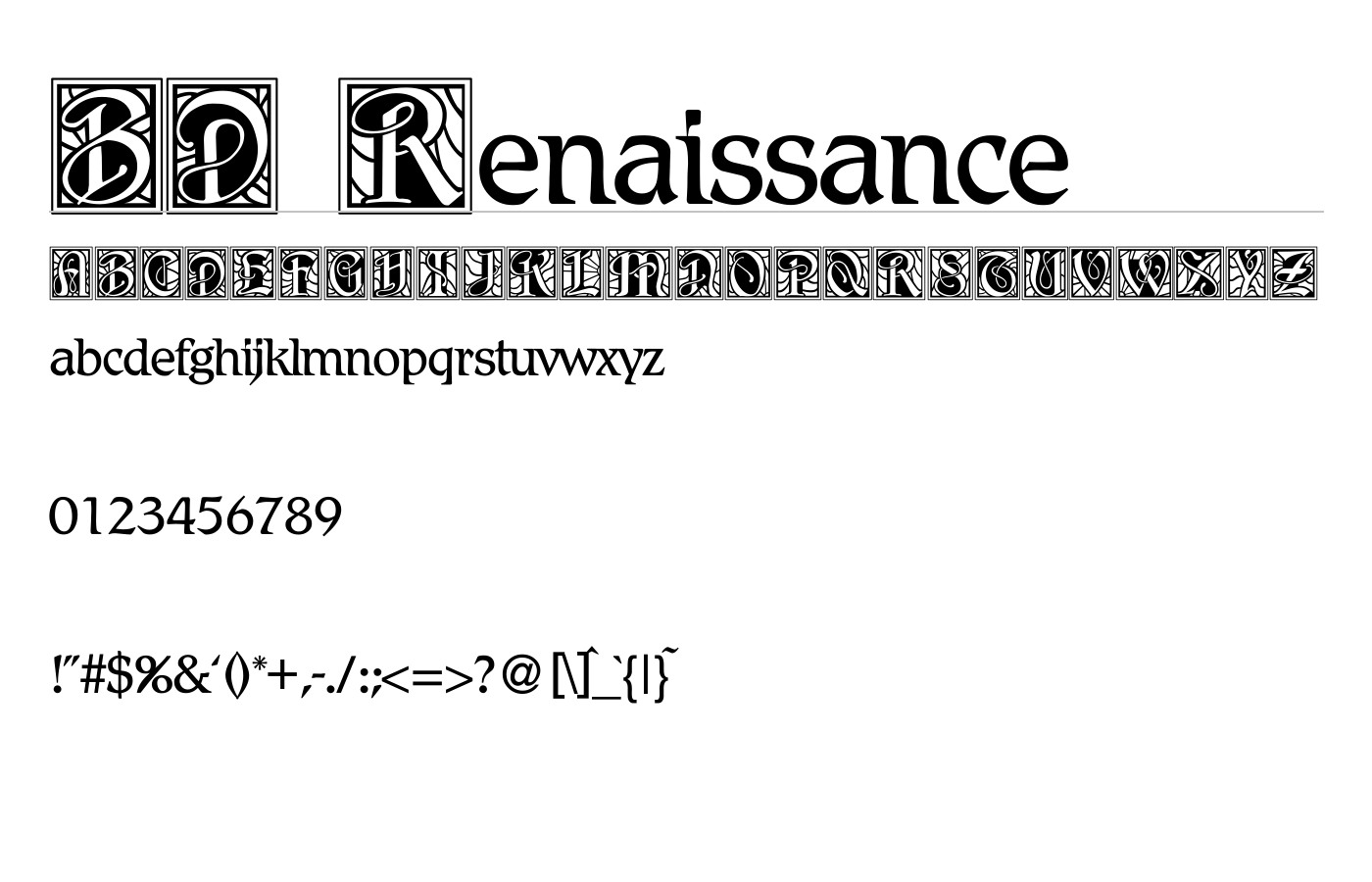 BD Renaissance Font preview