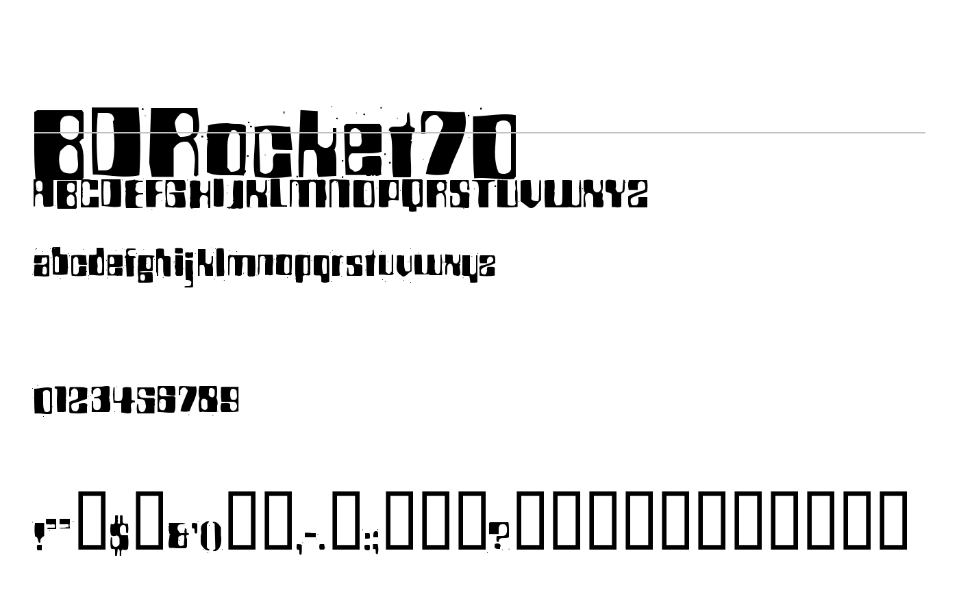 BDRocket70 Font preview