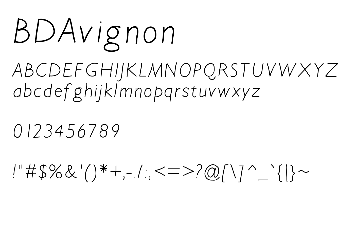 BDAvignon Font preview