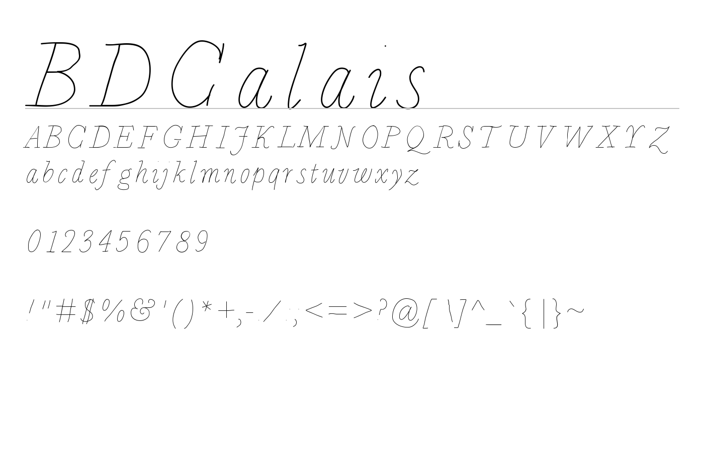 BDCalais Font preview