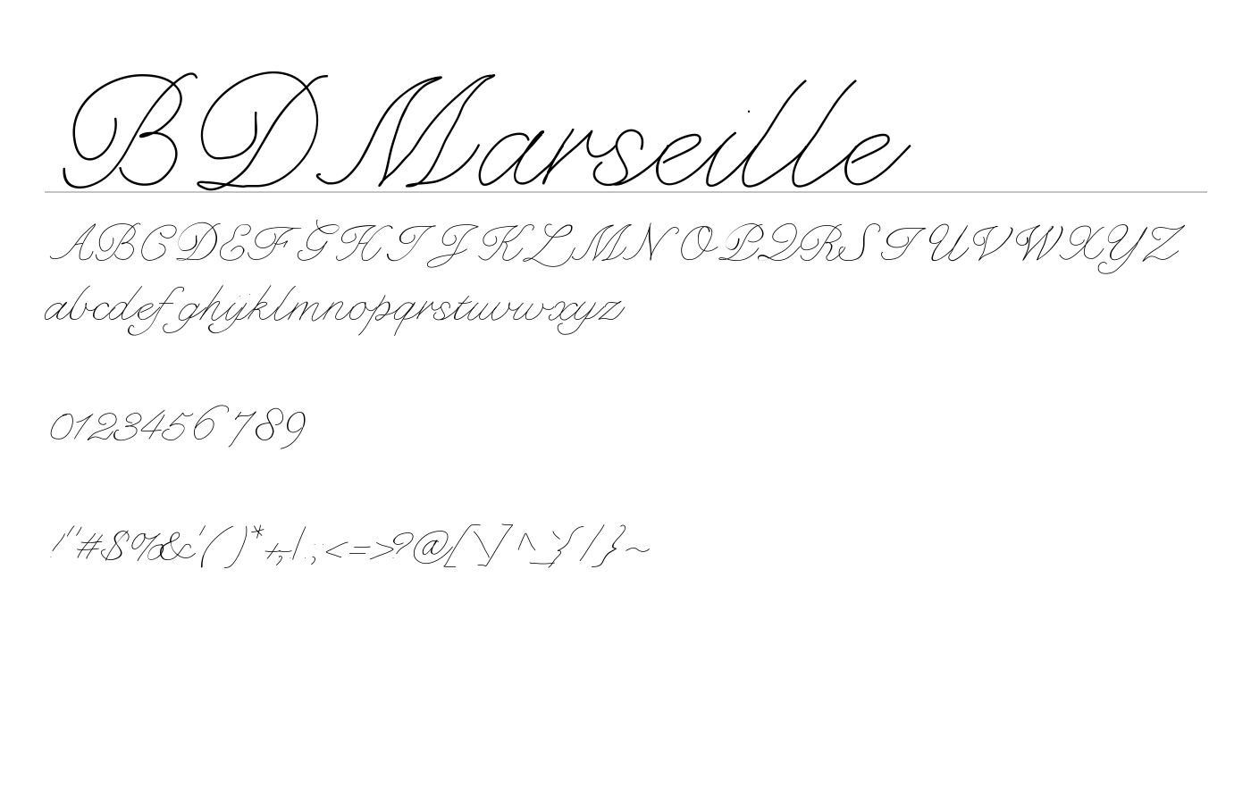 BDMarseille Font preview