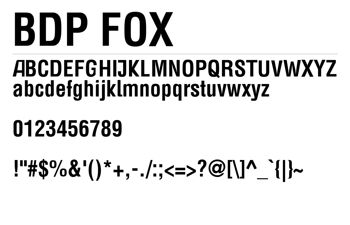 BDP FOX Font preview