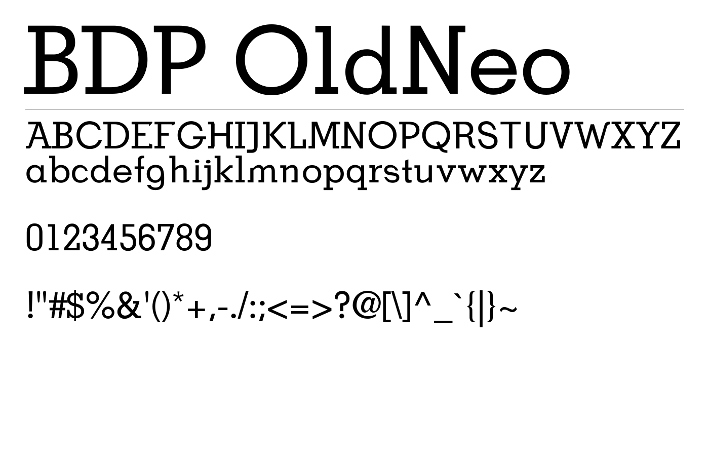 BDP OldNeo Font preview