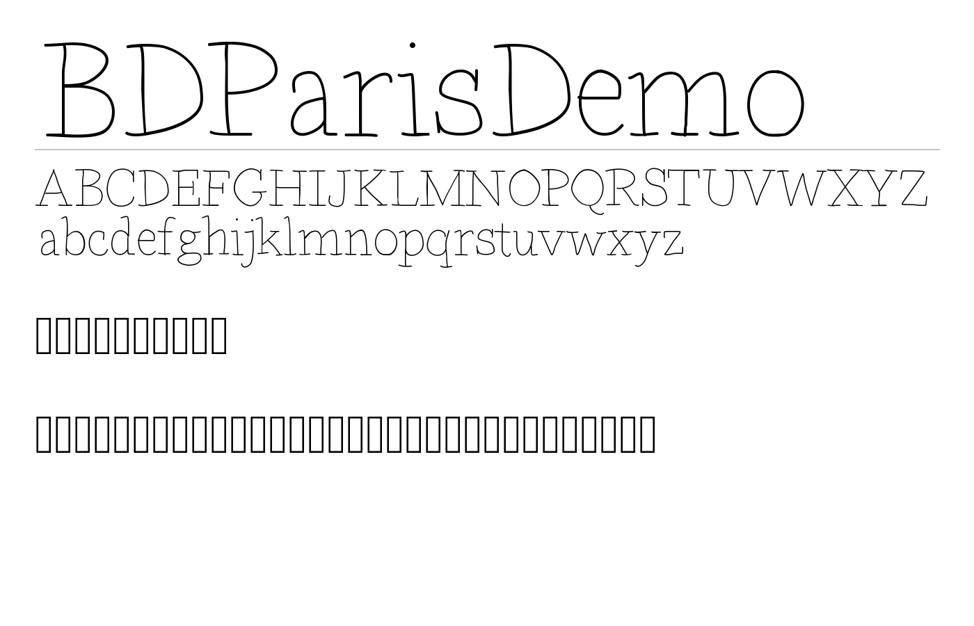 BDParisDemo Font preview