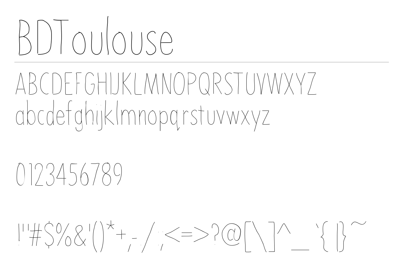BDToulouse Font preview