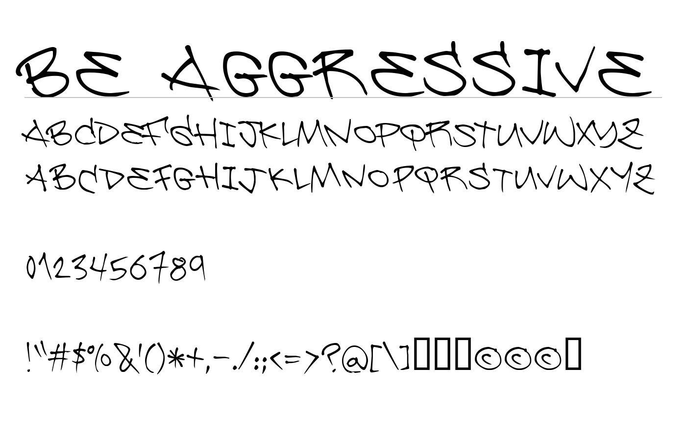 Be Aggressive Font preview
