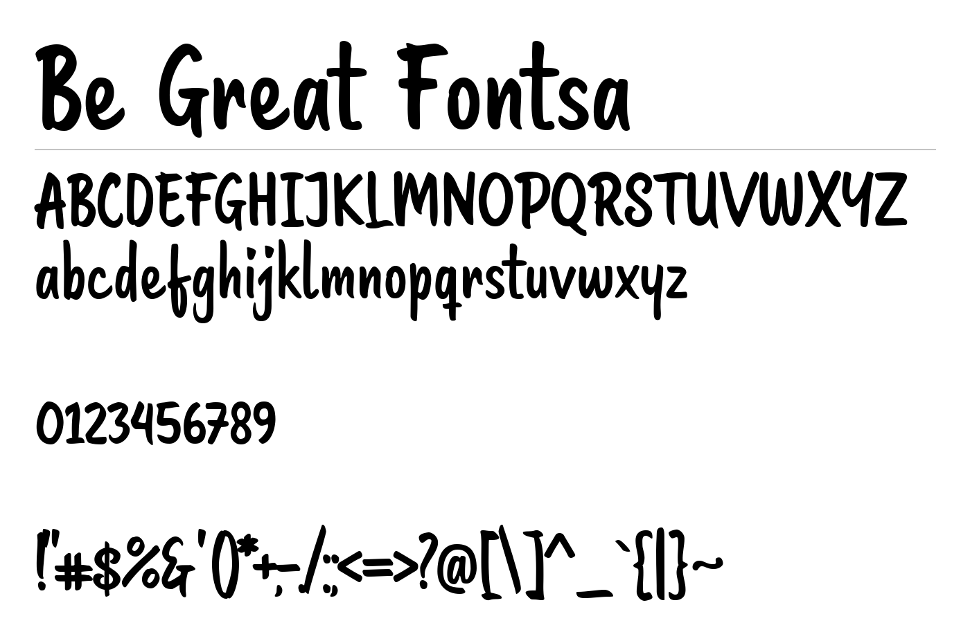 Be Great Fontsa Font preview