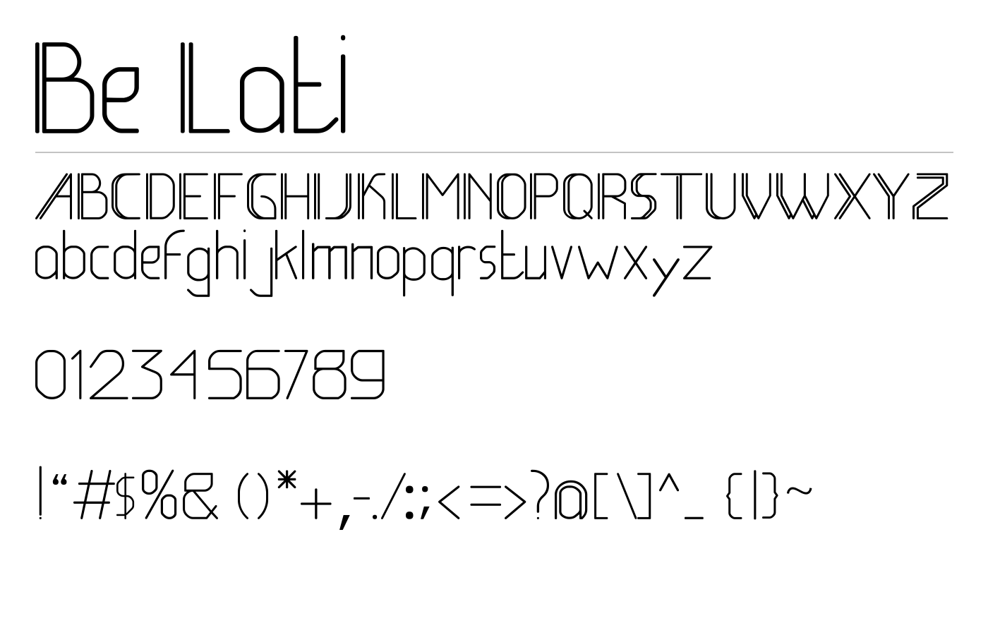 Be Lati Font preview