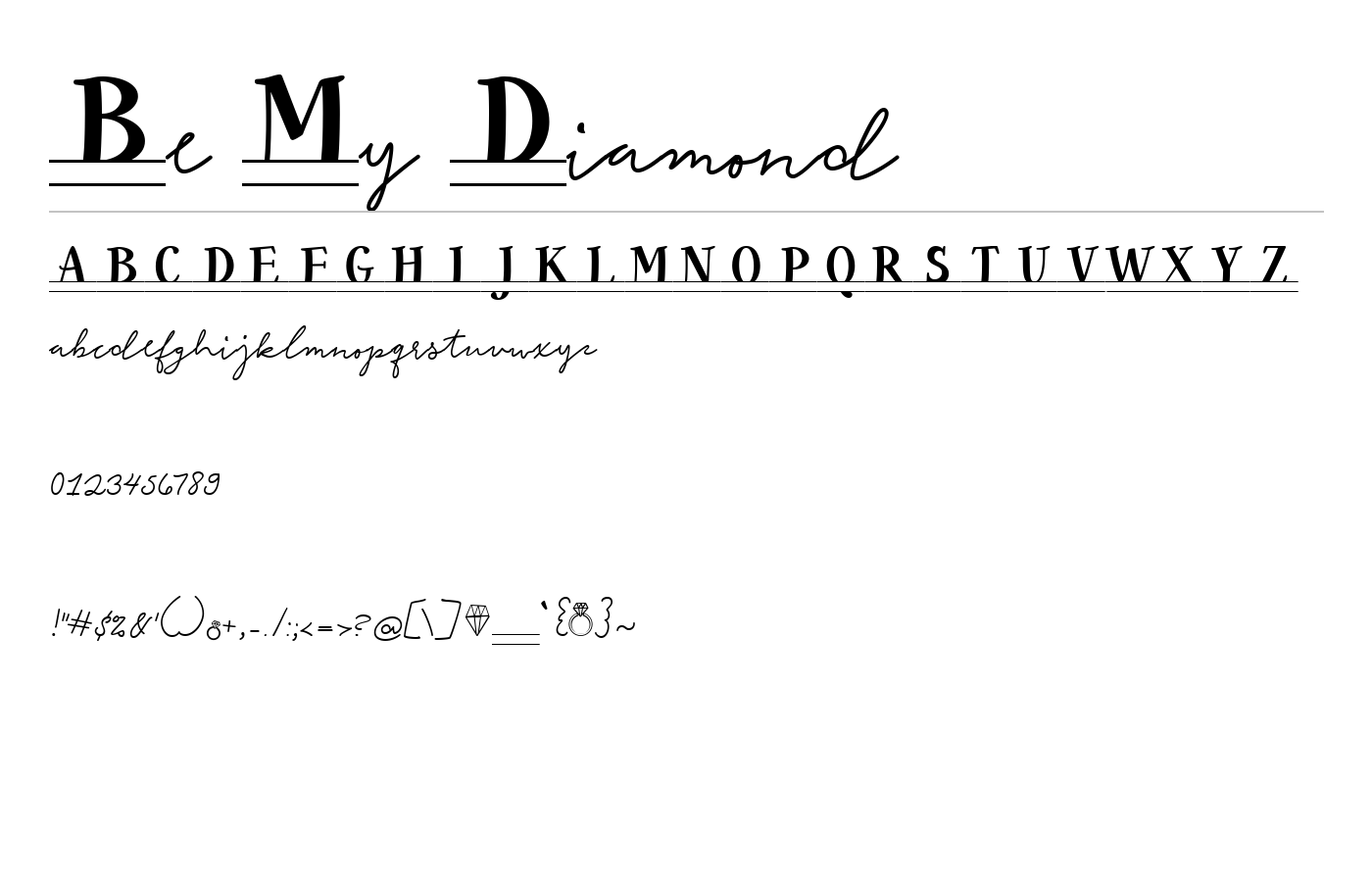 Be My Diamond Font preview
