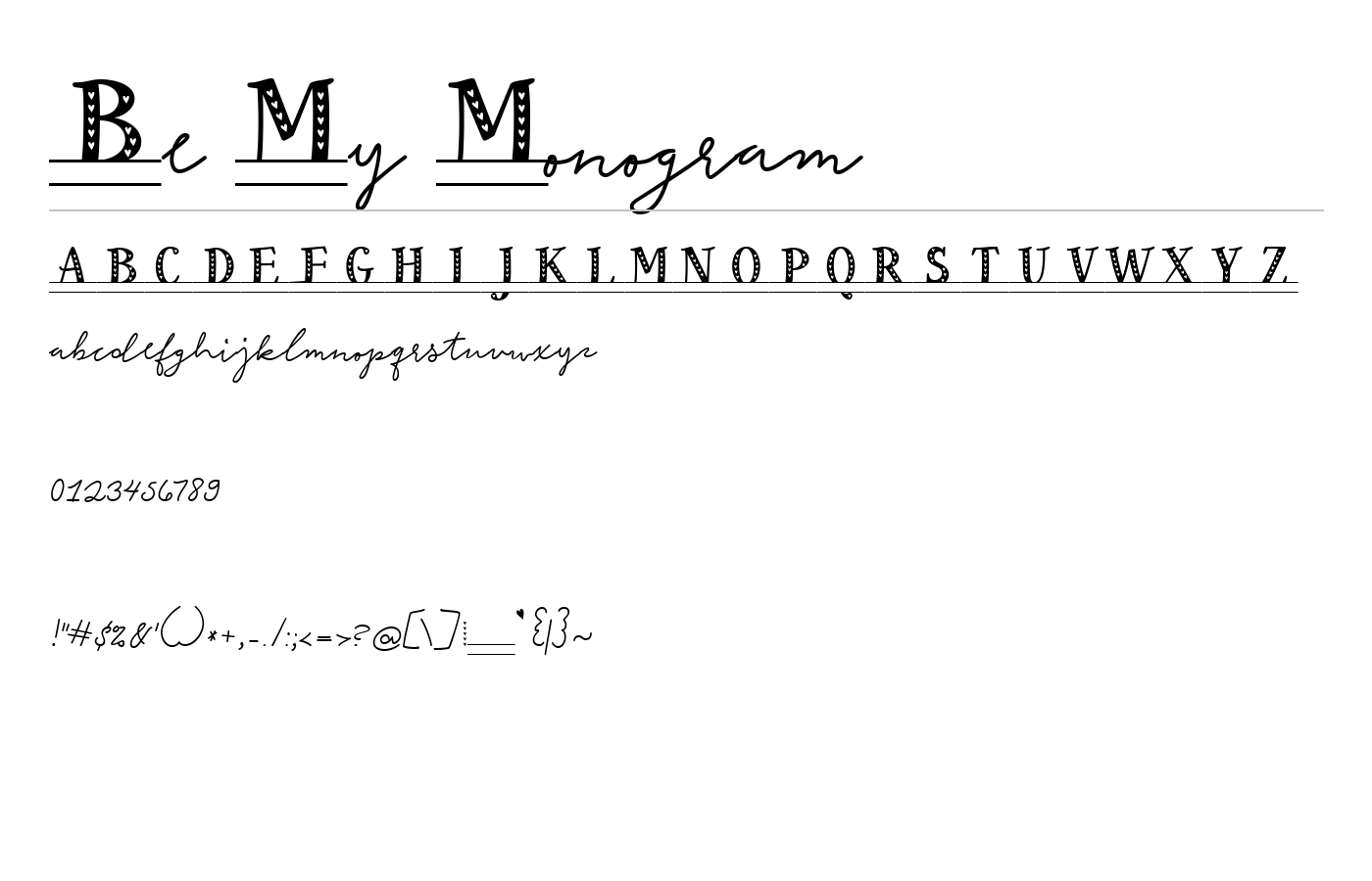 Be My Monogram Font preview