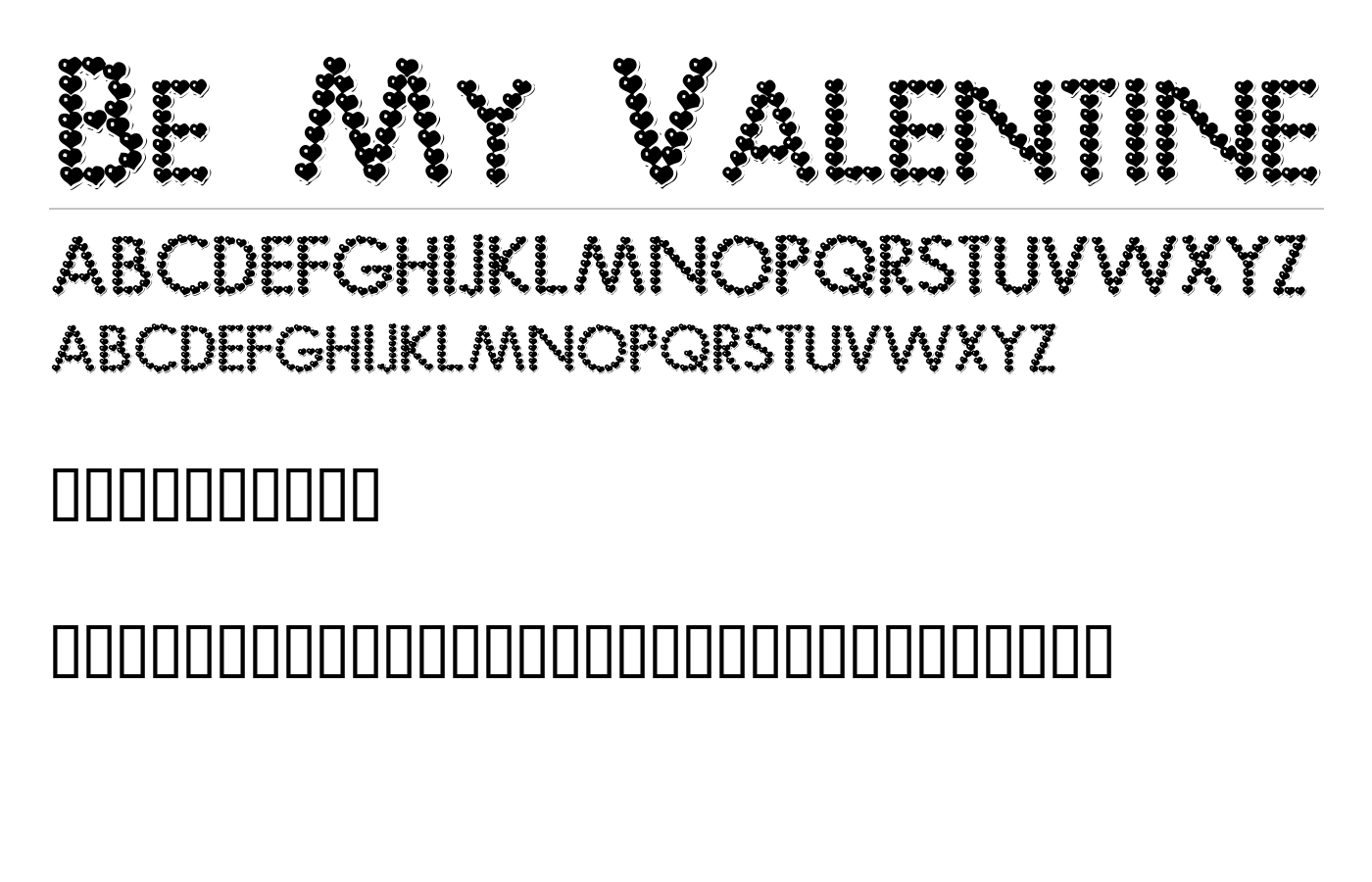 Be My Valentine Font preview