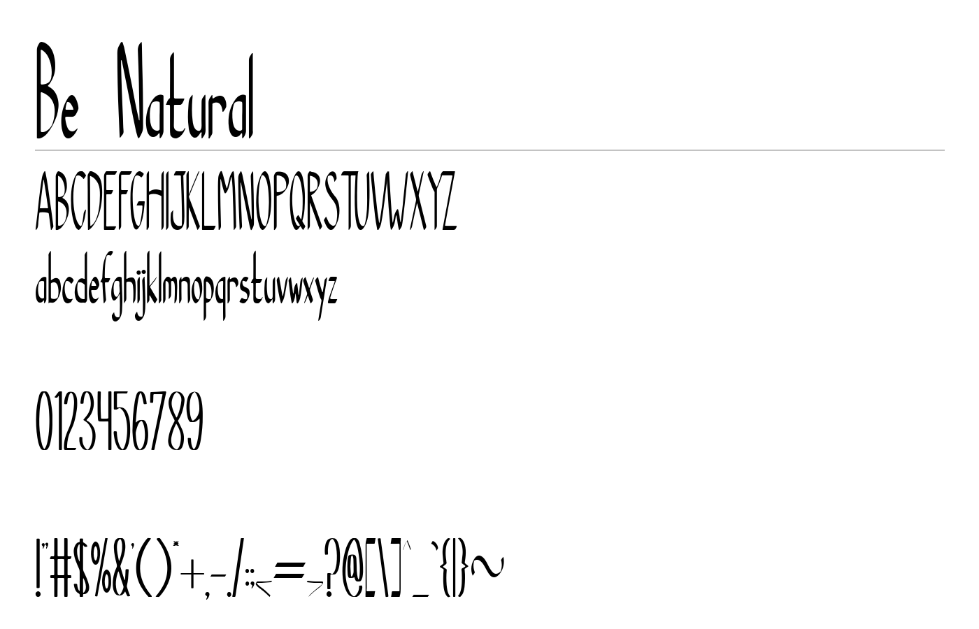 Be Natural Font preview