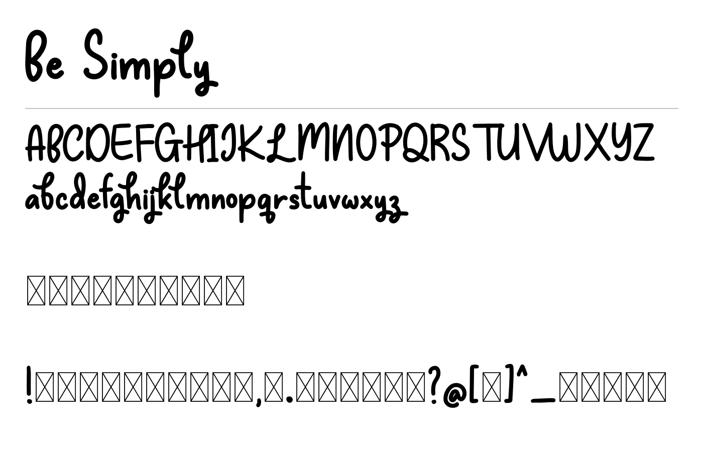 Be Simply Font preview