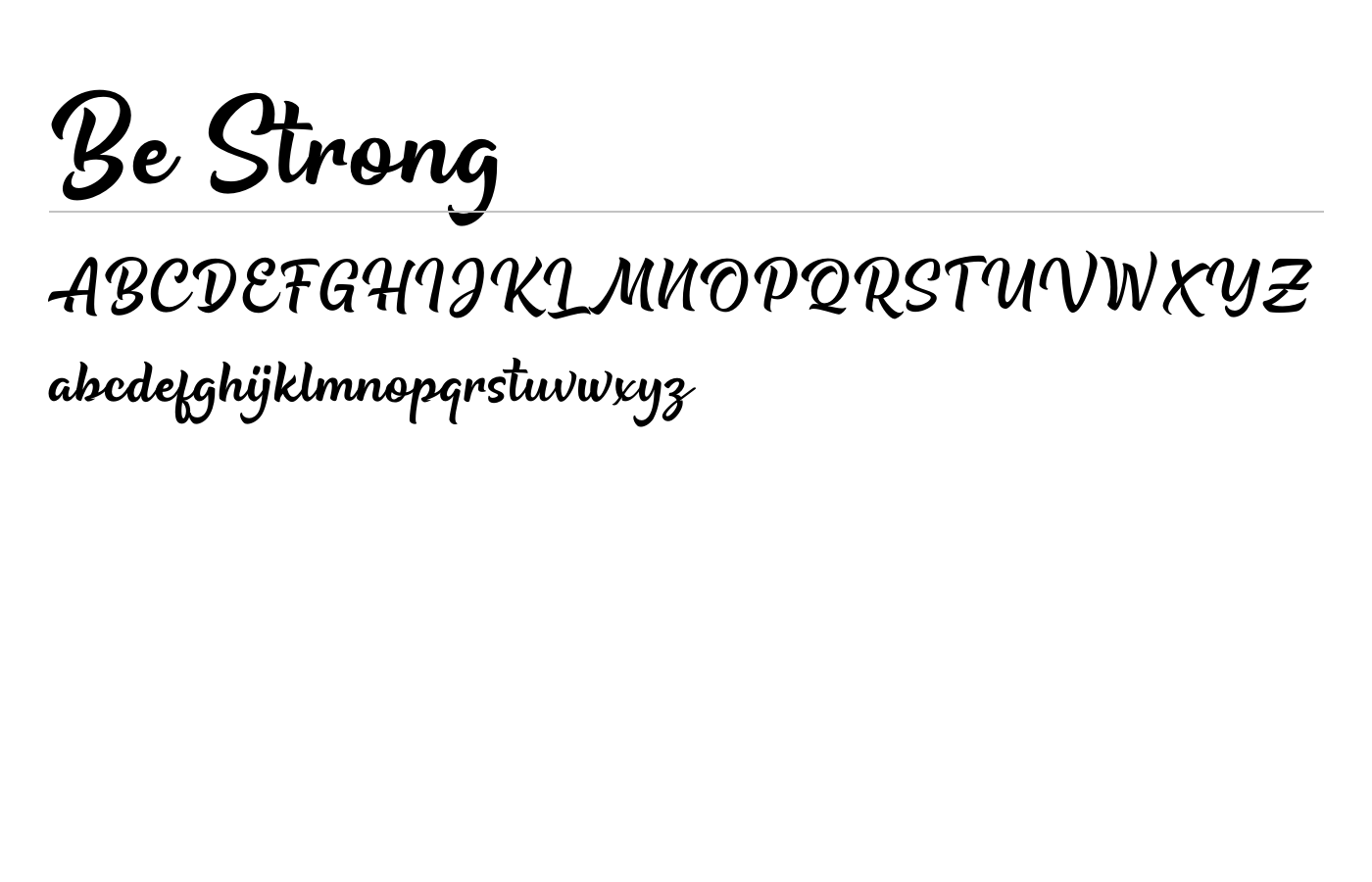 Be Strong Font preview