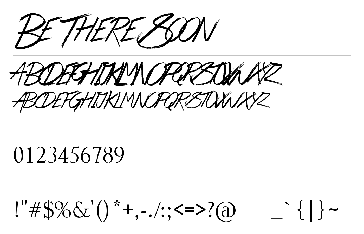 Be There Soon Font preview