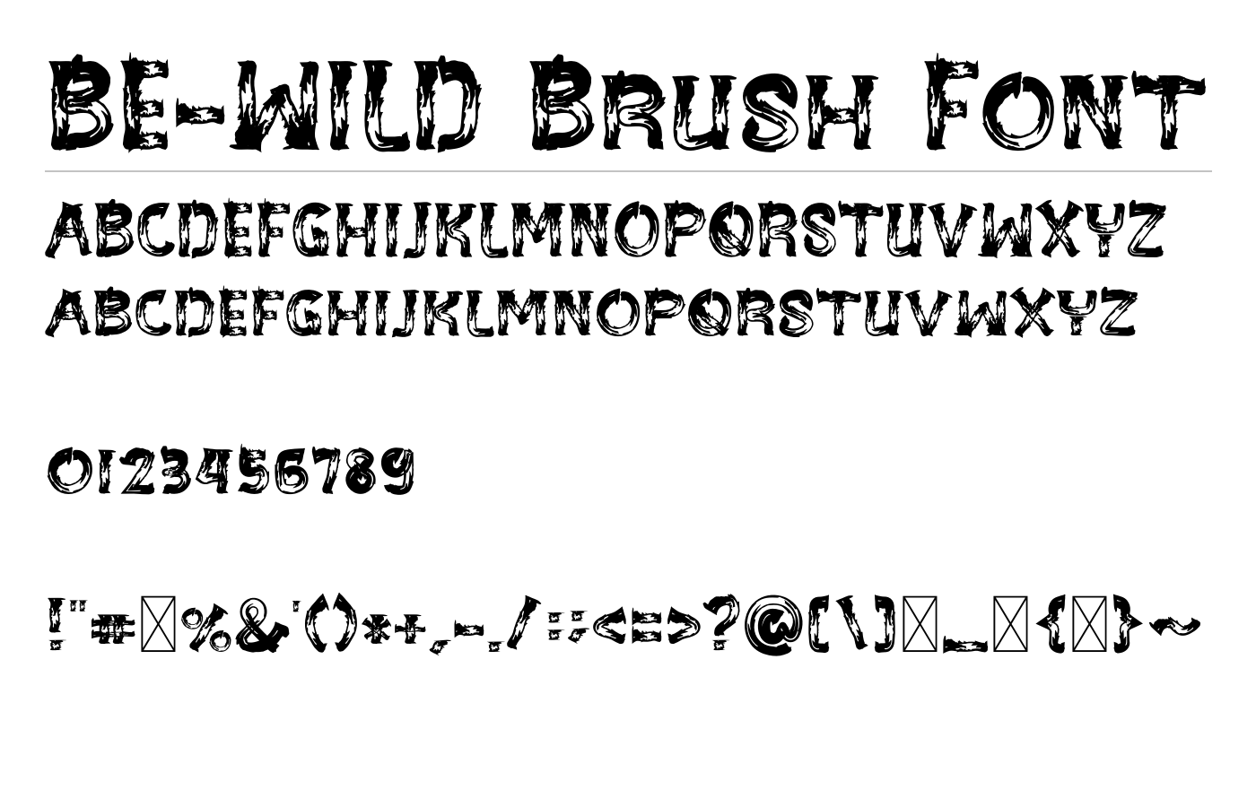 BE-WILD Brush Font preview
