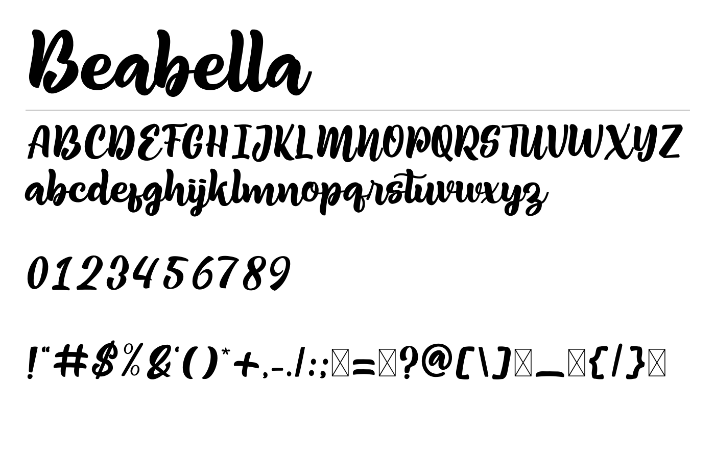 Beabella Font preview